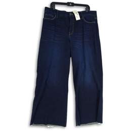 NWT Kut From The Kloth Womens Blue Denim Dark Wash Wide-Leg Jeans Size 16