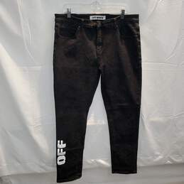 Off-White Cotton Black Jeans Size 38