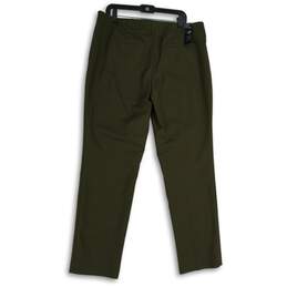 NWT Womens Green Flat Front Slash Pocket Straight Leg Ankle Pants Size 16 alternative image