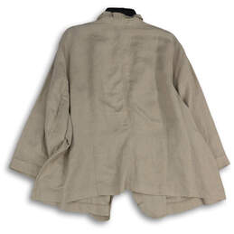 NWT Womens Gray Long Sleeve Ruffle Open Front Cardigan Size 28 alternative image