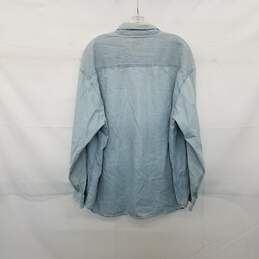Lee Sport Vintage Light Blue Cotton Packers Button Up Denim Shirt WM Size XL alternative image