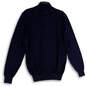 NWT Mens Blue Knit Mock Neck Quarter Zip Long Sleeve Pullover Sweater Sz XL image number 2