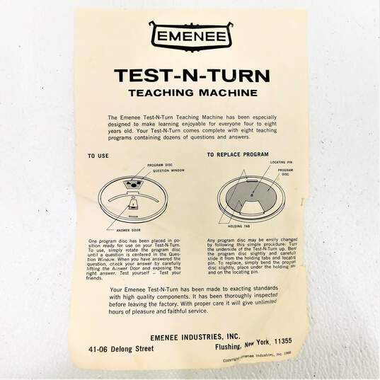 EMENEE 1968 TEST'N TURN TEST 'N TURN EDUCATIONAL GAME COMPLETE image number 5