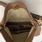 Womens Tan Leather Detachable Strap Inner Pockets Magnetic Shoulder Bag image number 6