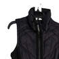 Womens Black Mock Neck Sleeveless Full-Zip Puffer Vest Size Small image number 1