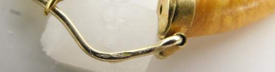 18K Yellow Gold Enameled Hoop Earrings 7.7g image number 4
