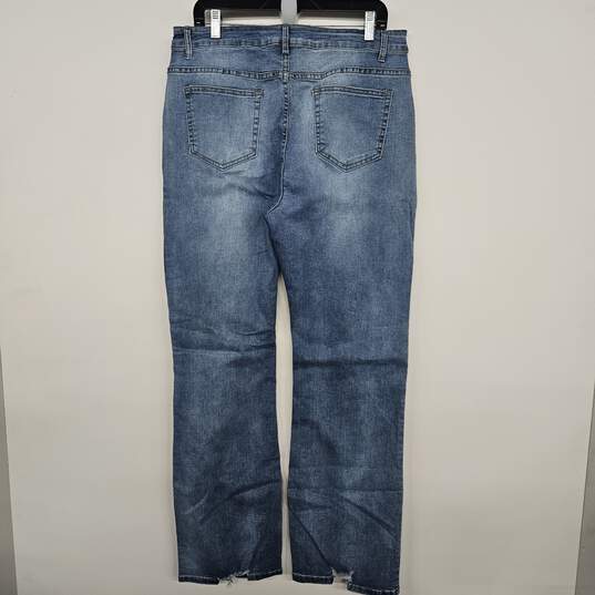 Distressed Denim Ripped Bootcut Jeans image number 2