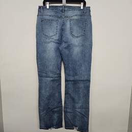 Distressed Denim Ripped Bootcut Jeans alternative image