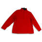 Womens Red Long Sleeve Mock Neck Quarter Zip Pullover Jacket Size L/P image number 1