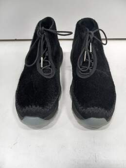 Women's Jordans Black Faux Fur Shoes Size 8.5