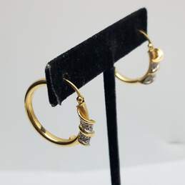 AD 14k Gold Diamond Hoop Earrings 3.7g alternative image