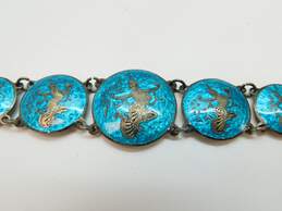 Vintage Guilloche Enamel Siam Sterling Panel Bracelet & Ring 37.2g alternative image