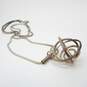 Artisan 925 Modernist Nested Open Spheres Pendant Snake Chain Necklace image number 5