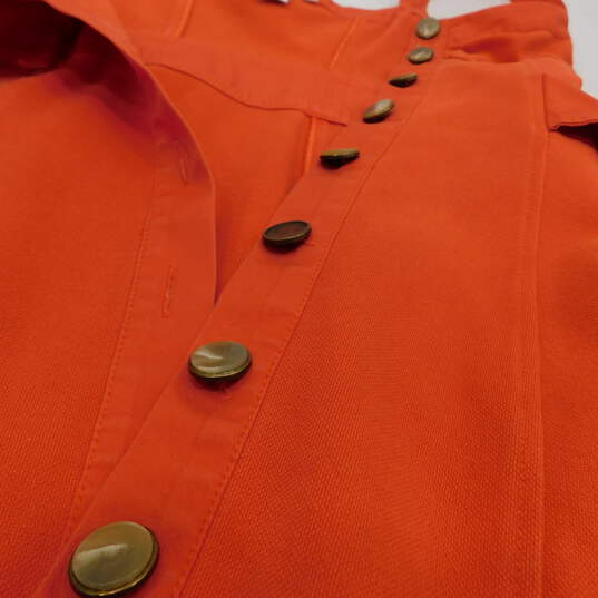 DVF DIANE von FURSTENBERG  SOSIE Orange Sleeveless Button-Down Tie Sash Women's Mini Dress Size 4 with COA image number 15