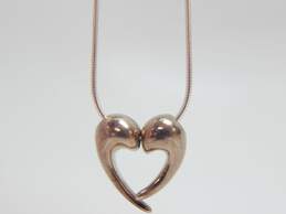 Georg Jensen 925 Modernist Heart 1996 Abstract Pendants Necklace 13.5g