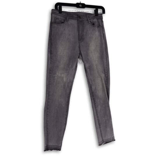 Womens Gray Denim Light Wash Pockets Stretch Skinny Leg Jeans Size 29 image number 1