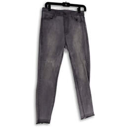 Womens Gray Denim Light Wash Pockets Stretch Skinny Leg Jeans Size 29