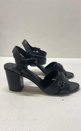 Coach Phoebe Black Leather Ankle Strap Heeled Sandals Women's Size 8