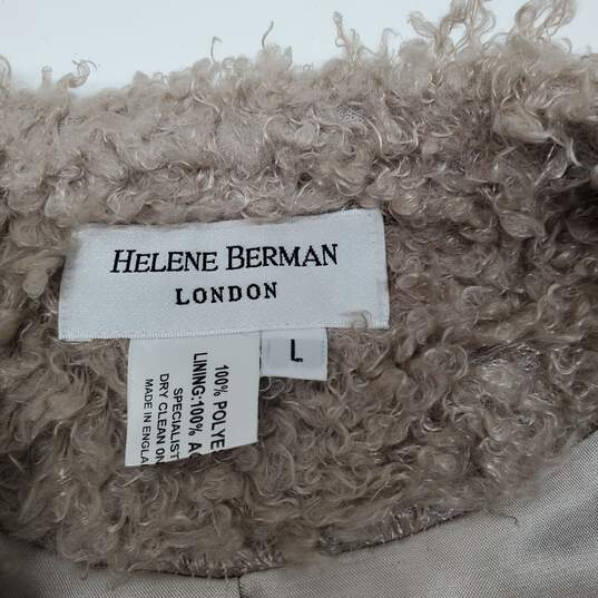 Wm Helene Berman Pink Long Sleeve Crew Neck Fur Cardigan Sweater Sz Large image number 3