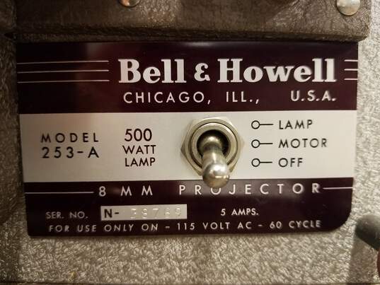 Bell & Howell Projector 253-A- FOR PARTS OR REPAIR image number 3