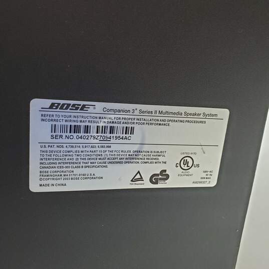 Bose Companion 3 Series 2 Multimedia Speaker System Untested image number 4