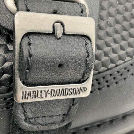 Harley-Davidson Mens Stealth Carbon Black Leather Front Zip Biker Boots Size 8.5 image number 5