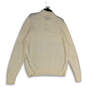 Mens White Mock Neck Long Sleeve Knitted Pullover Sweater Size X-Large image number 2