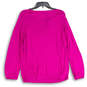 NWT Womens Magenta Round Neck Long Sleeve Pullover Sweater Size Large image number 2