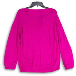 NWT Womens Magenta Round Neck Long Sleeve Pullover Sweater Size Large alternative image