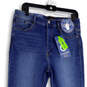 NWT Womens Blue Denim Medium Wash Ultra Soft Slim Skinny Leg Jeans Sz 14/32 image number 3