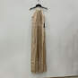 NWT Womens Rose Gold Sequin Halter Neck Sleeveless Maxi Dress Size 0 image number 1
