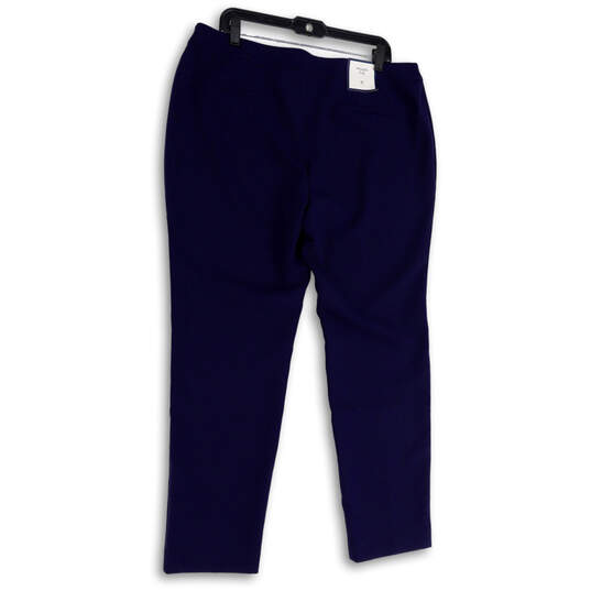 NWT Womens Blue Flat Front Stretch Pockets Straight Leg Chino Pants Size 16 image number 2