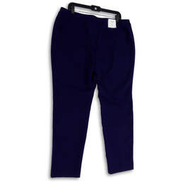 NWT Womens Blue Flat Front Stretch Pockets Straight Leg Chino Pants Size 16 alternative image