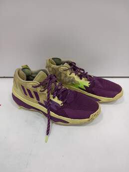 Men's Yellow & Purple Adidas Dame 8 Basketball Shoes Size 12.5