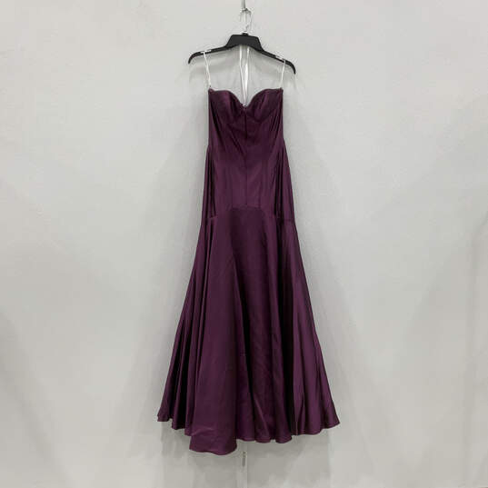 NWT Womens Purple Sweetheart Neck Strapless Back Zip Maxi Dress Size 4 image number 1