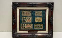 Framed Civil War Fractional Currency from the 1800s