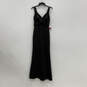 NWT Womens Black Pleated Sleeveless V-Neck Back Zip Maxi Dress Size Medium image number 1