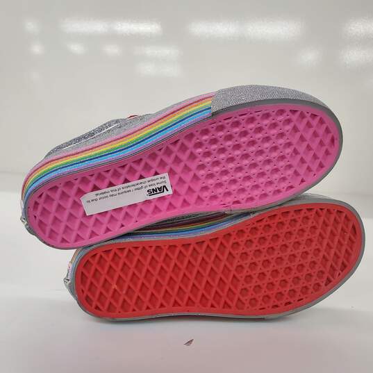 Vans Flour Shop Silver Rainbow Glitter Sneakers Unisex Size 4.5 M | 5.5 W NWT image number 4