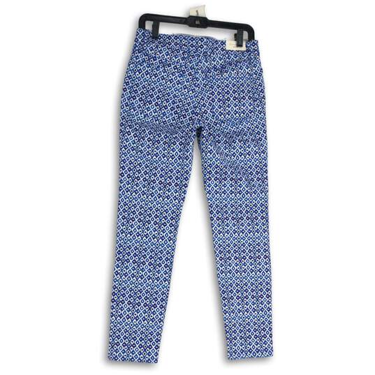 NWT Tommy Bahama Womens Ella Twill Blue White Tenali Tiles Ankle Pants Size 4 image number 2