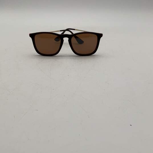 Ray Ban Womens Brown Suede Full Rim UV Protection Square Sunglasses image number 1