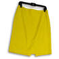 Womens Yellow Lined Wool Blend Back Slit Straight and Pencil Skirt Size 10 image number 1