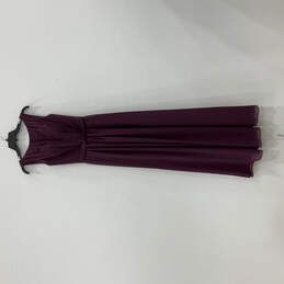 NWT Womens Purple Tie Waist Pleated Wedding A-Line Dress Size 2 alternative image