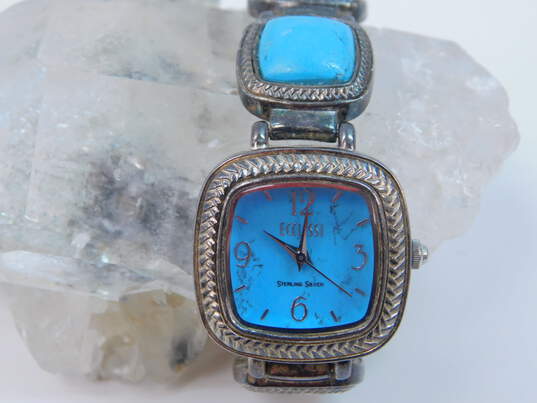 Women's Ecclissi 925 & Turquoise Panel Analog Watch image number 3