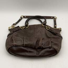Coach Womens Brown Leather Double Handle Zipper Pocket Shoulder Handbag Purse alternative image