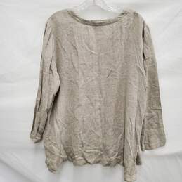 Eileen Fisher WM's Linen Blend Button Gray Blouse Size 1 alternative image