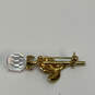 IOB Designer Swarovski Gold-Tone Crystal Stone Rose Fashionable Brooch Pin image number 4