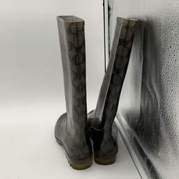 Womens Pixy Black Signature Round Toe Pull On Mid-Calf Rain Boots Size 8 alternative image