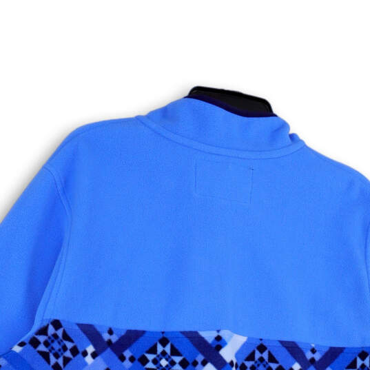 Womens Blue Heritage Fleece Snap Neck Long Sleeve Pullover Top Size 2XL image number 4