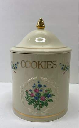 Lenox Porcelain - Spice Garden Design - Large 11 inch High Ceramic Cookie Jar