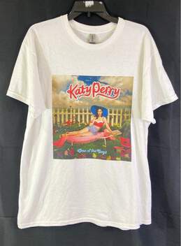 Gildan Women White Katy Perry Graphic T Shirt L